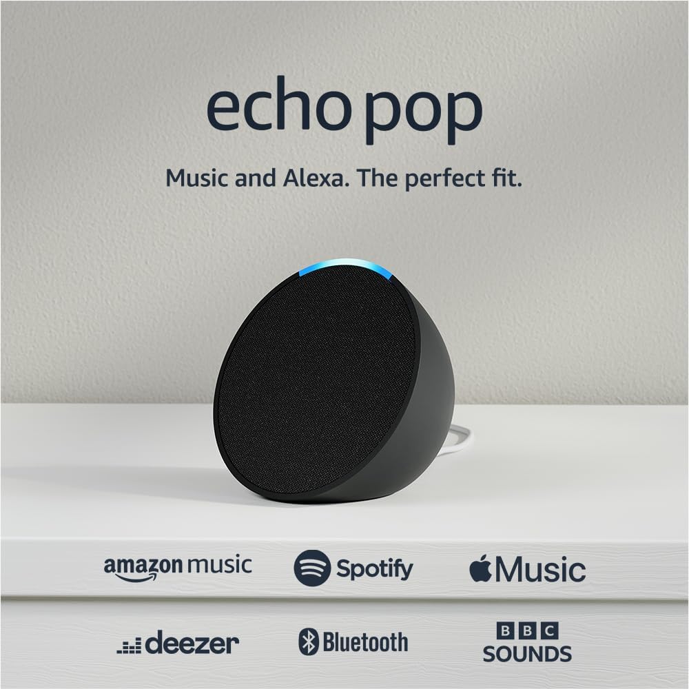 Amazon Echo Pop smart speaker, Charcoal