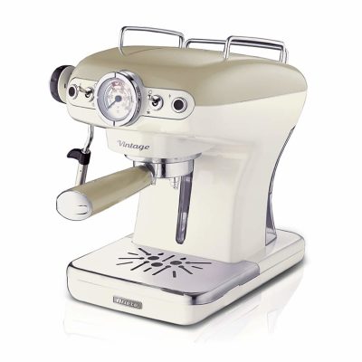 Ariete 1389 Vintage Espresso Coffee Machine – Espresso coffee machine for ground coffee or ESE pods, in a pastel beige colour