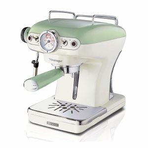 Ariete 1389 Vintage Espresso Coffee Machine – Espresso coffee machine for ground coffee or ESE pods, in a pastel green colour