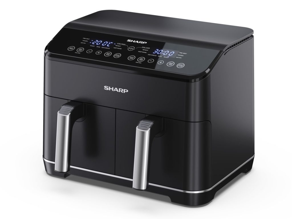 Sharp AF-GD82AE-B fryer Double 8 L Stand-alone 1800 W Hot air fryer Black