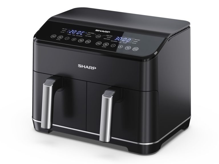 Sharp AF-GD82AE-B fryer Double 8 L Stand-alone 1800 W Hot air fryer Black