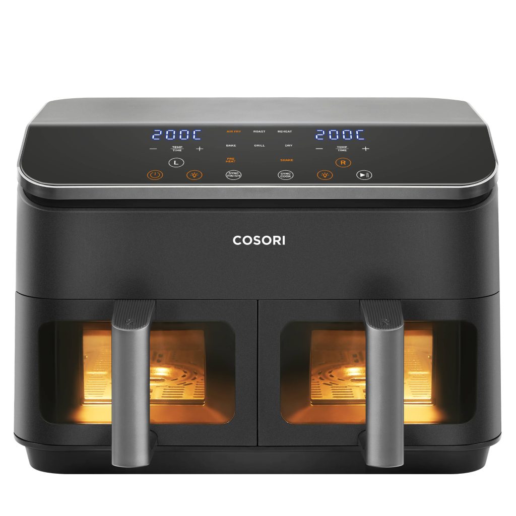 Cosori Dual Basket Chef Edition Double 8.5 L Stand-alone 1750 W Hot air fryer Black, Silver