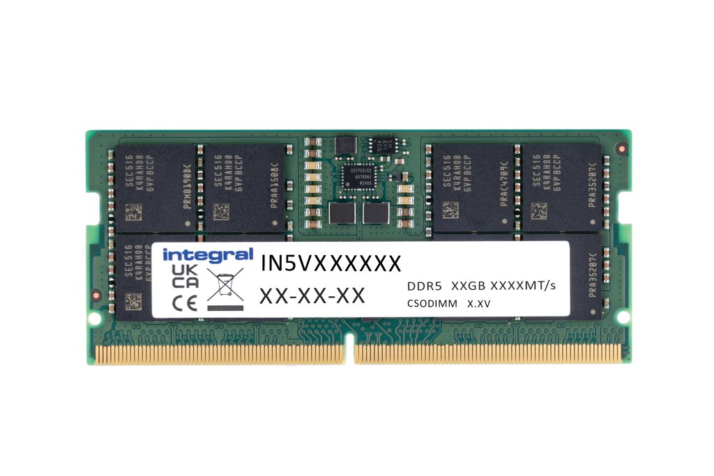 Integral 16GB LAPTOP CSODIMM RAM MODULE DDR5 6400MT/s PC5-51200 CLOCKED UNBUFFERED NON-ECC SODIMM 1.1V 2GX8 CL52 EQV. TO BT0V1AA FOR HP/COMPAQ / HPE