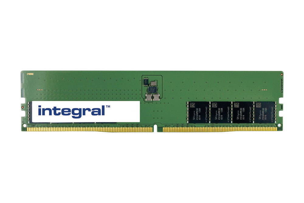 Integral 32GB PC RAM MODULE DDR5 4800MHZ PC5-38400 UNBUFFERED NON-ECC DIMM 1.1V 2GX8 CL40 EQV. TO M323R4GA3BB0-CQK0D FOR