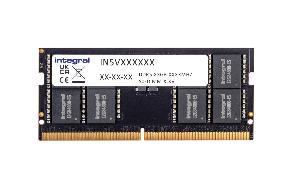 Integral 64GB LAPTOP RAM MODULE DDR5 5600MT/s PC5-44800 UNBUFFERED NON-ECC SODIMM 1.1V 4GX8 CL46 EQV. TO CT64G56C46S5 FOR CRUCIAL