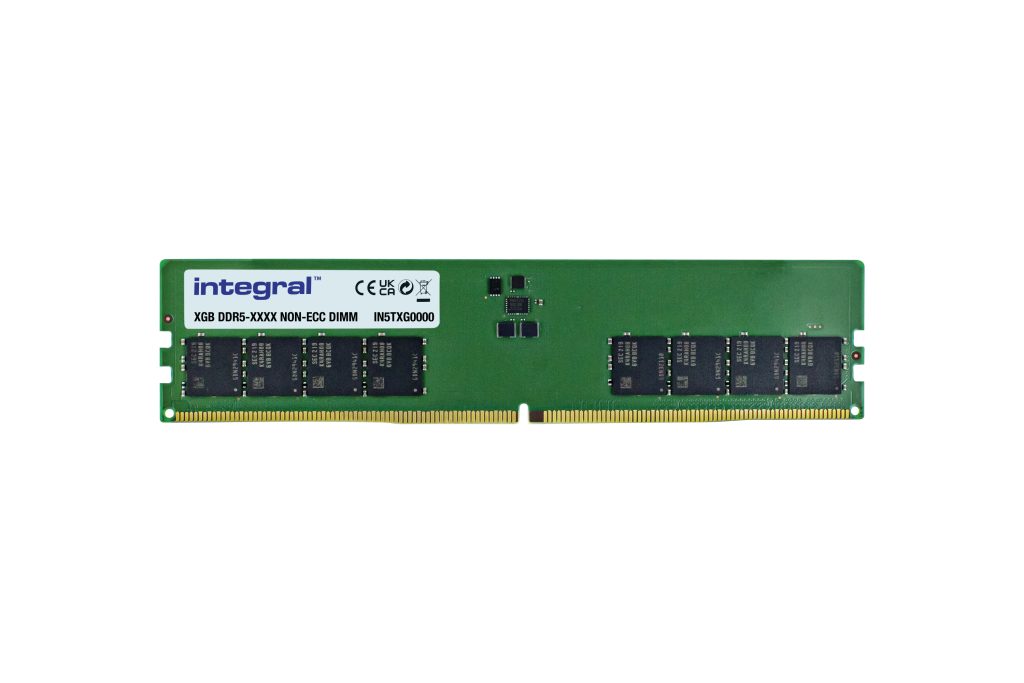 Integral 8GB PC RAM MODULE DDR5 4800MHZ PC5-38400 UNBUFFERED NON-ECC DIMM 1.1V 1GX16 CL40 EQV. TO HMCG66AEBUA FOR SK HYNIX