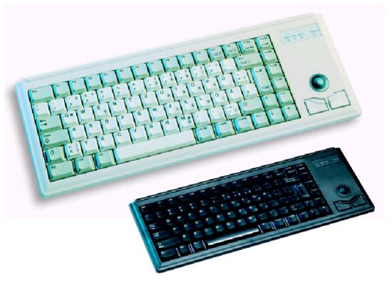 CHERRY Slim Line Azerty Belgium 84keys USB with trackball Black keyboard RF Wireless