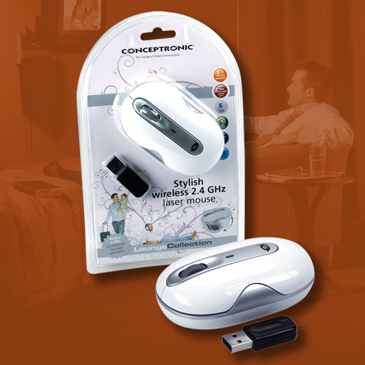 Conceptronic Stylish wireless 2.4 GHz Laser Mouse