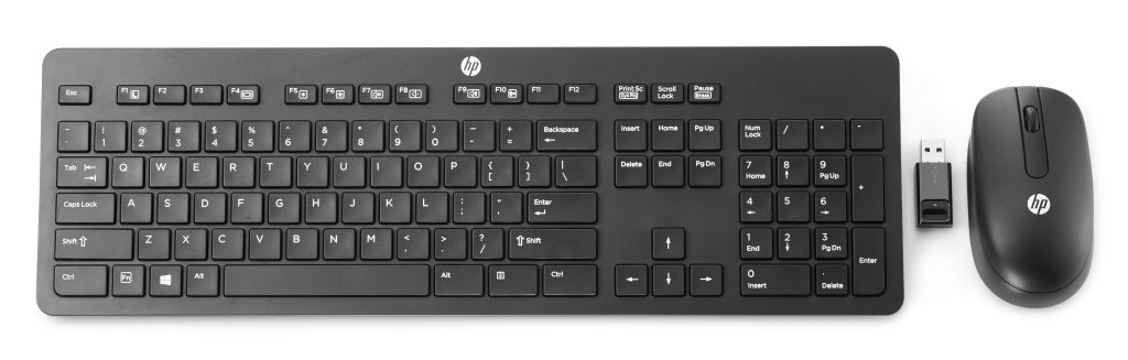 HP Slim Wireless & Mouse keyboard Office RF Wireless QWERTY English Black