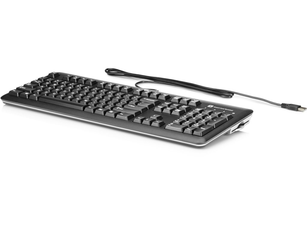 HP USB SmartCard CCID , US/INT keyboard QWERTY English Black, Silver