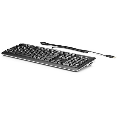 HP USB SmartCard CCID keyboard Office QWERTY English Black, Silver