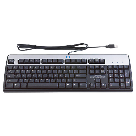 HP USB Standard keyboard Arabic, French Black, Silver