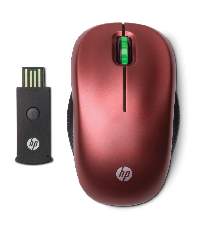 HP Wireless Optical (Red) mouse RF Wireless 1250 DPI