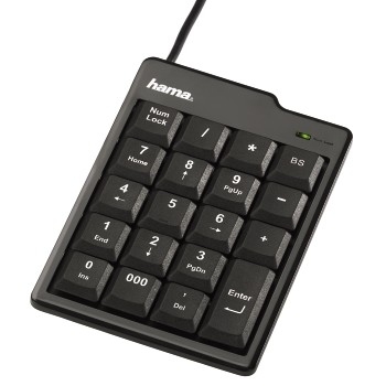 Hama Slimline Keypad SK110 keyboard Mouse included USB Black