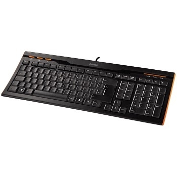 Hama Slimline “SL570” keyboard Universal USB Black, Orange