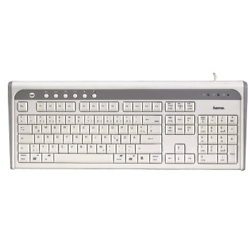 Hama Slimline SL602 keyboard USB QWERTZ White