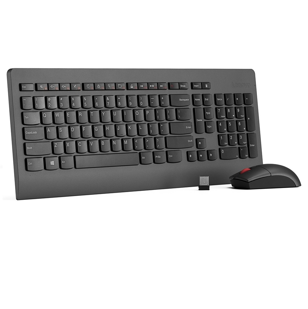 Lenovo Ultraslim Wireless kit- keyboard Mouse included Office RF Wireless QWERTZ German Black, Metallic