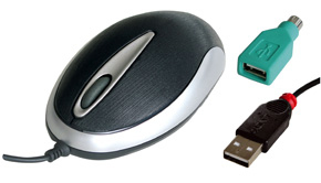 Lindy Optical mouse USB Type-A + PS/2 800 DPI