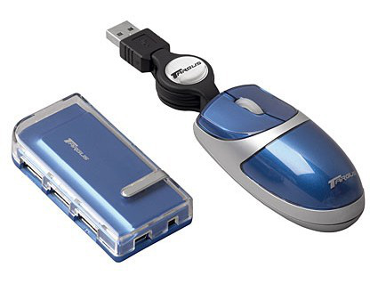 Targus Notebook & USB 2.0 4 Port Hub Combo mouse USB Type-A Optical 800 DPI