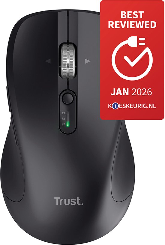 Trust Ferro – Wireless Mouse – Hyperscroll Wheel – Multi-device – Rechargeable – Black