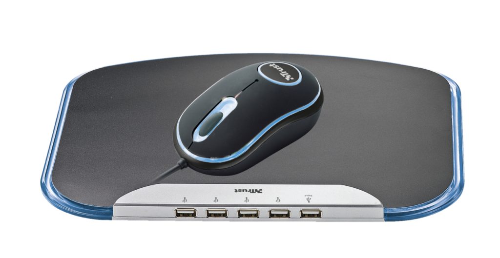 Trust Illuminated & Pad w/ USB 2.0 Hub mouse USB Type-A Optical