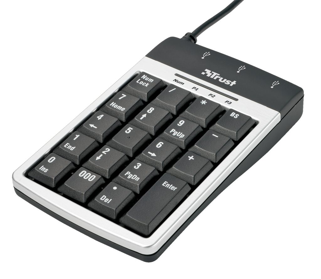 Trust Keypad & 3 Port USB2 Hub KP-1300p keyboard USB