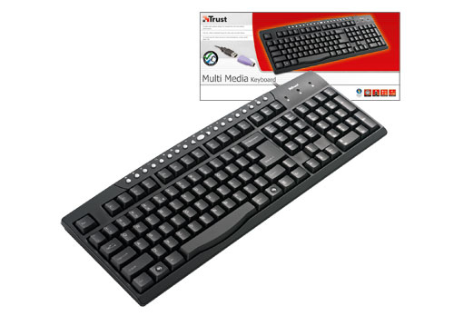 Trust Multimedia ES keyboard USB + PS/2 QWERTY Black