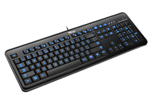 Trust eLight LED Illuminated keyboard Universal USB Czech Black