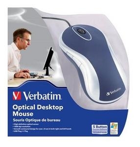 Verbatim Optical Desktop - Blue mouse USB Type-A 1000 DPI