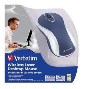 Verbatim Wireless Laser Desktop - Blue mouse RF Wireless 1000 DPI