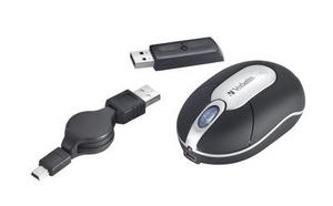 Verbatim Wireless Optical Travel + Store Away Receiver mouse RF Wireless 800 DPI